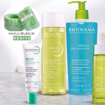 <a href="https://www.dermokozmetika.com.tr/bioderma-sebium-karma-yagli-ve-akneli-cilt">Bioderma Havlu Bileklik Hediye!</a>