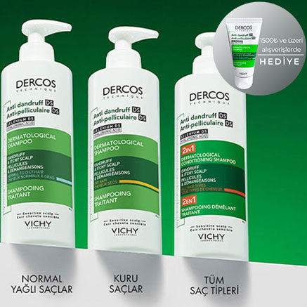<a href="https://www.dermokozmetika.com.tr/vichy"> Vichy Dercos Yağlı Saçlar İçin Kepek Karşıtı Şampuan 50ml Hediye!</a>