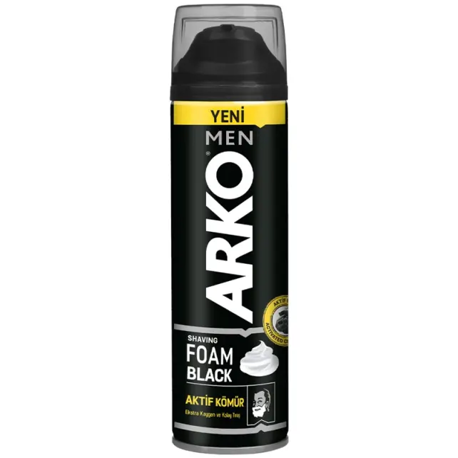 Arko Men Shaving Foam Aktif Kömür - Tıraş Köpüğü 200ml - 1