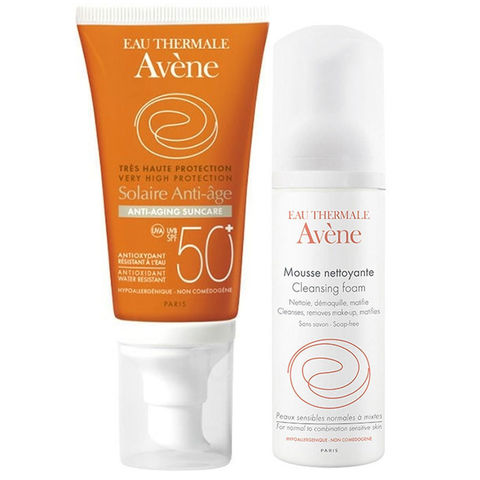 Avene Solaire Anti Age SPF 50+ Güneş Kremi 50ml & Temizleyici Köpük 50ml Hediye Avene Solaire Anti Age SPF 50+ Güneş Kremi 50ml & Temizleyici Köpük 50ml Hediye