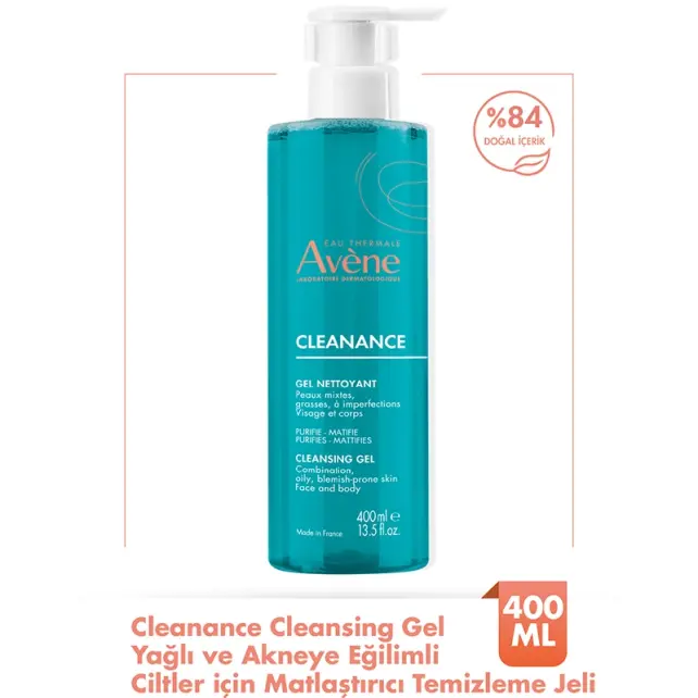 Avene Cleanance Cleansing Gel - Yağlı ve Akneye Eğilimli Ciltler İçin Temizleme Jeli 400ml - 2
