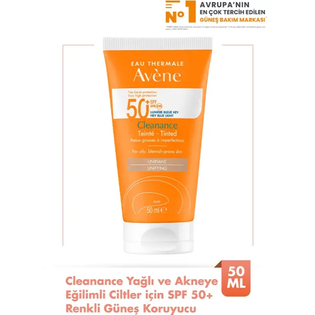 Avene Cleanance SPF 50+ Yağlı Ciltler için Renkli Güneş Koruyucu 50ml - 2