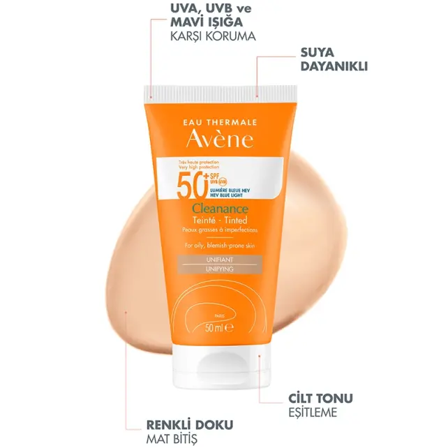 Avene Cleanance SPF 50+ Yağlı Ciltler için Renkli Güneş Koruyucu 50ml - 3