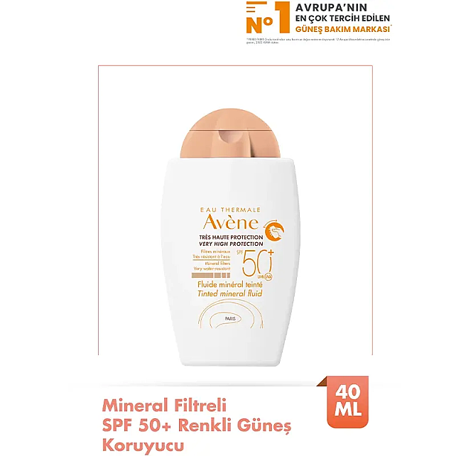 Avene Fluide Mineral Teinte SPF 50+ Mineral Renkli Güneş Koruyucu 40ml - 2