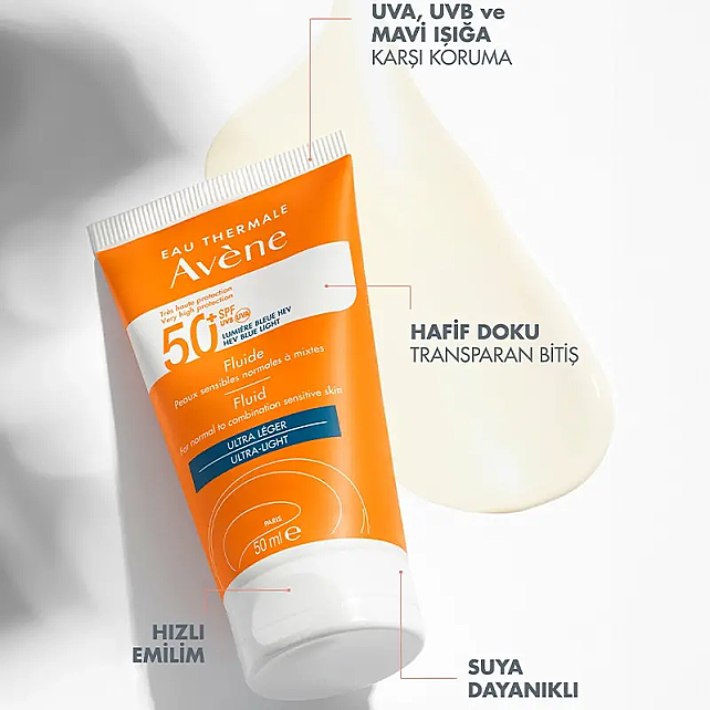 Avene Fluide SPF 50+ Güneş Koruyucu Bakım Kremi 50ml - 3