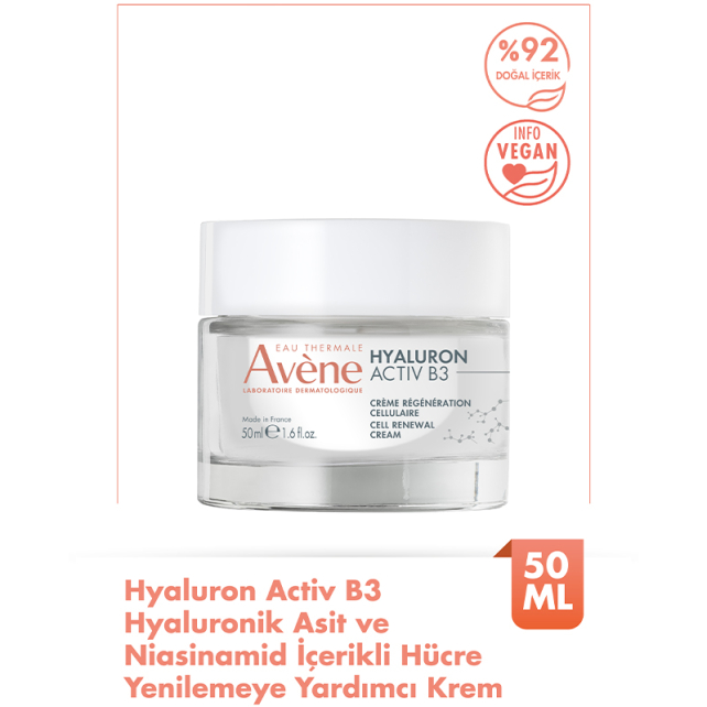 Avene Hyaluron Activ B3 Cell Renewal Cream - Hyaluronik Asit ve Niasinamid Bakım Kremi 50ml - 2