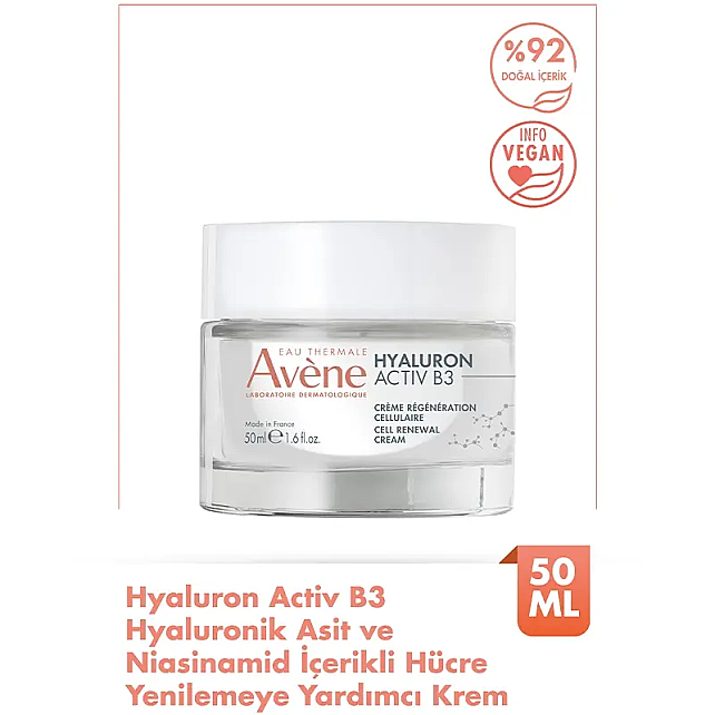Avene Hyaluron Activ B3 Cell Renewal Cream - Hyaluronik Asit ve Niasinamid Bakım Kremi 50ml - 2