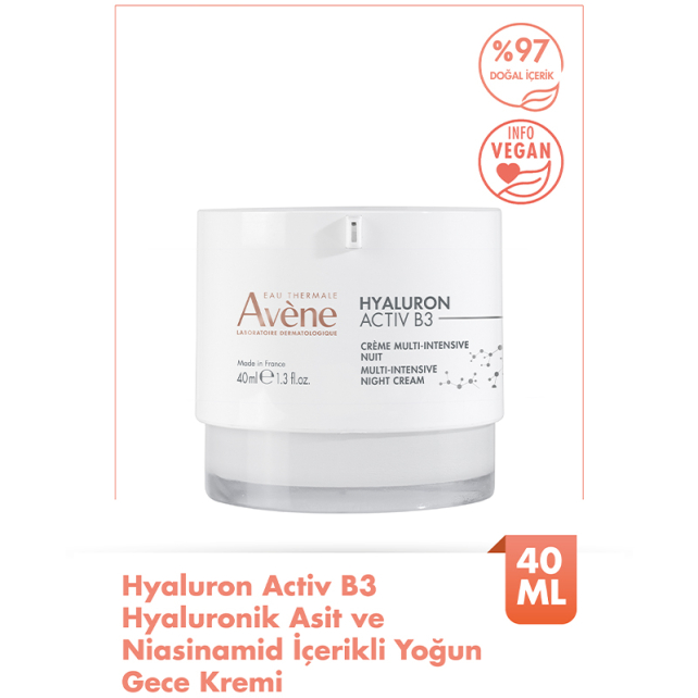 Avene Hyaluron Activ B3 Multi Intensive Night Cream - Hyaluronik Asit ve Niasinamid Gece Kremi 40ml - 2