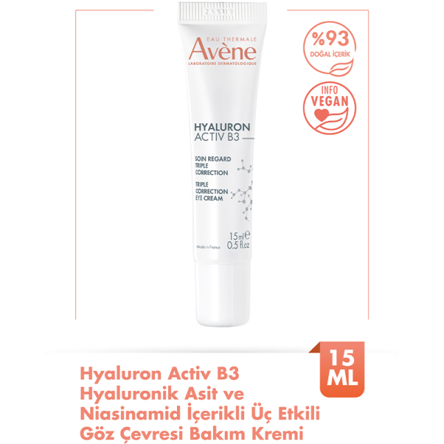 Avene Hyaluron Activ B3 Triple Action Eye Cream - Üç Etkili Göz Çevresi Bakım Kremi 15ml - 2
