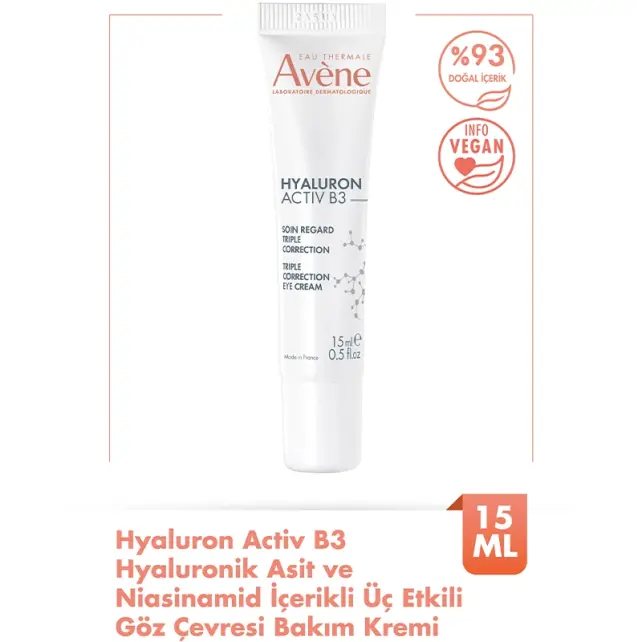 Avene Hyaluron Activ B3 Triple Action Eye Cream - Üç Etkili Göz Çevresi Bakım Kremi 15ml - 2