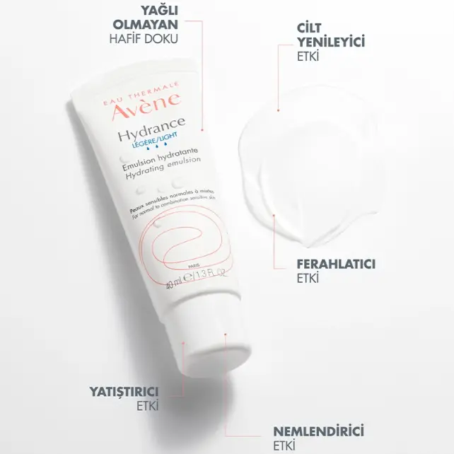 Avene Hydrance Light Hydrating Emulsion - Nemsiz Ciltler İçin Bakım Kremi 40ml - 3