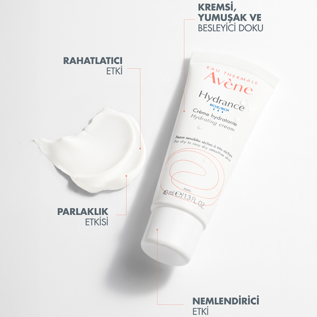 Avene Hydrance Riche Hydrating Cream - Nemsiz ve Kuru Ciltler İçin Bakım Kremi 40ml - 3