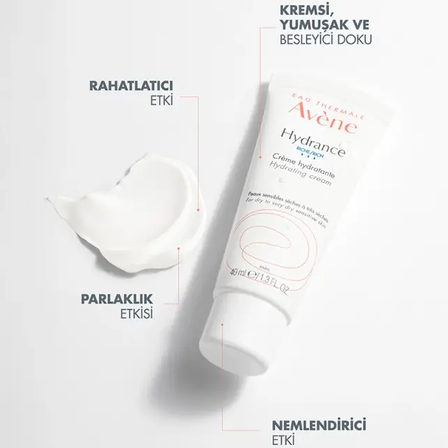 Avene Hydrance Riche Hydrating Cream - Nemsiz ve Kuru Ciltler İçin Bakım Kremi 40ml - 3