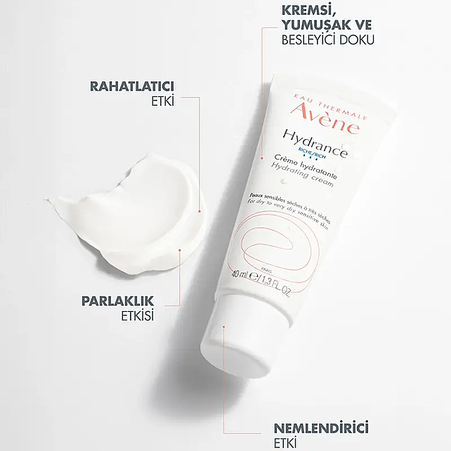 Avene Hydrance Riche Hydrating Cream - Nemsiz ve Kuru Ciltler İçin Bakım Kremi 40ml - 3