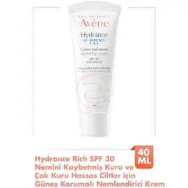 Avene Hydrance Riche Hydrating Cream SPF 30+ Nemsiz ve Kuru Ciltler için Koruyucu Bakım Kremi 40ml - 2