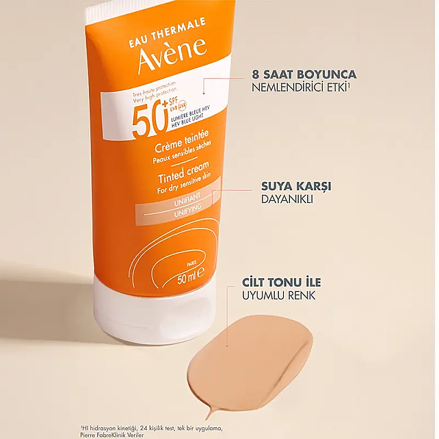 Avene Solaire Creme Tinted SPF 50+ Renkli Güneş Koruyucu 50ml - 3
