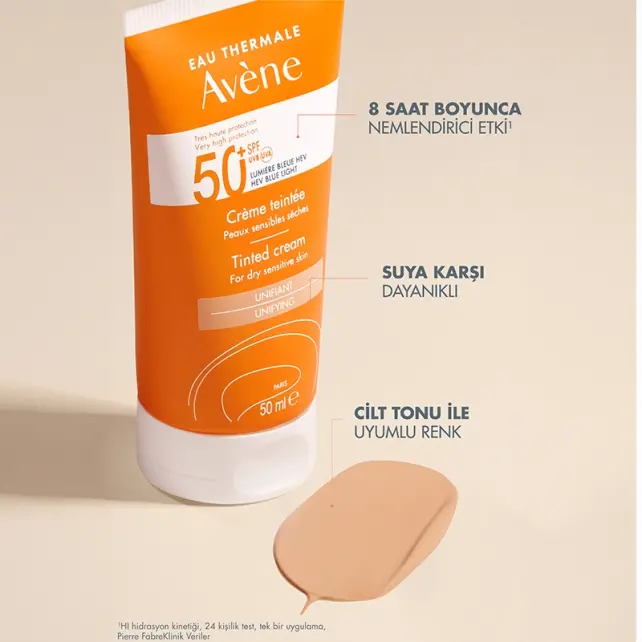 Avene Solaire Creme Tinted SPF 50+ Renkli Güneş Koruyuu 50ml - 3