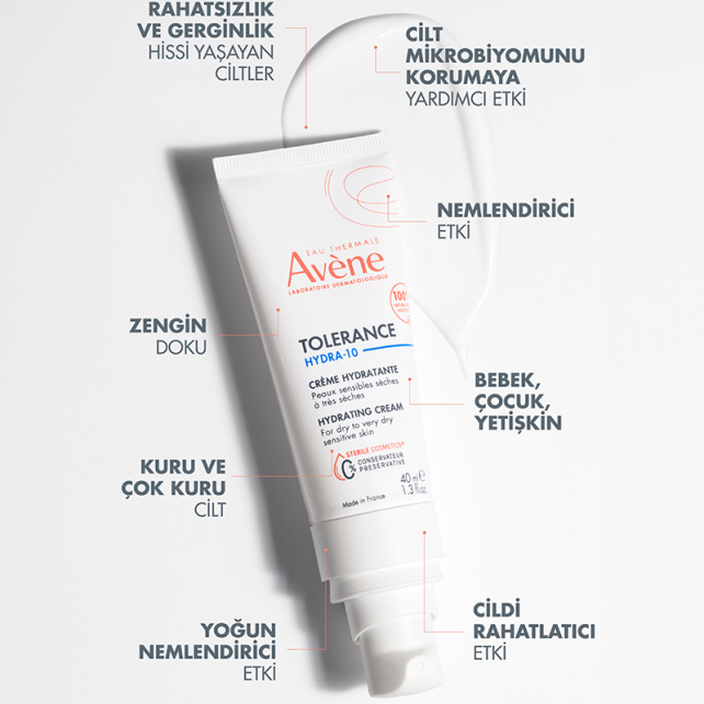 Avene Tolerance Hydra-10 Hydrating Cream - Nemlendirici Bakım Kremi 40ml - 3