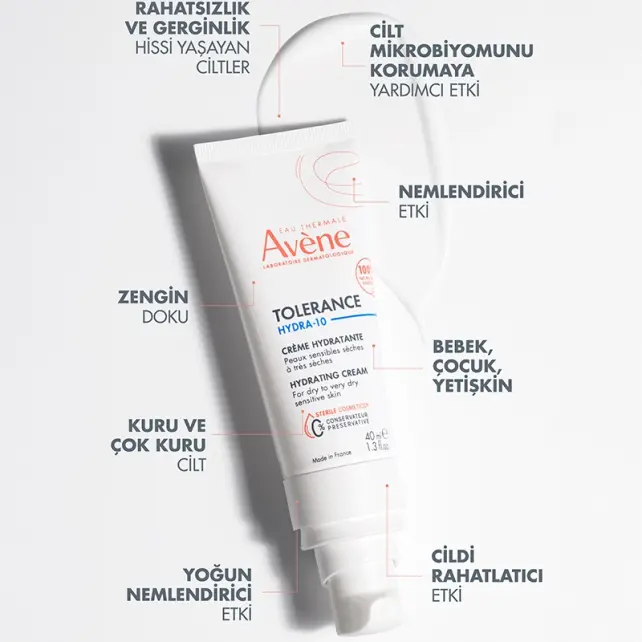 Avene Tolerance Hydra-10 Hydrating Cream - Nemlendirici Bakım Kremi 40ml - 3