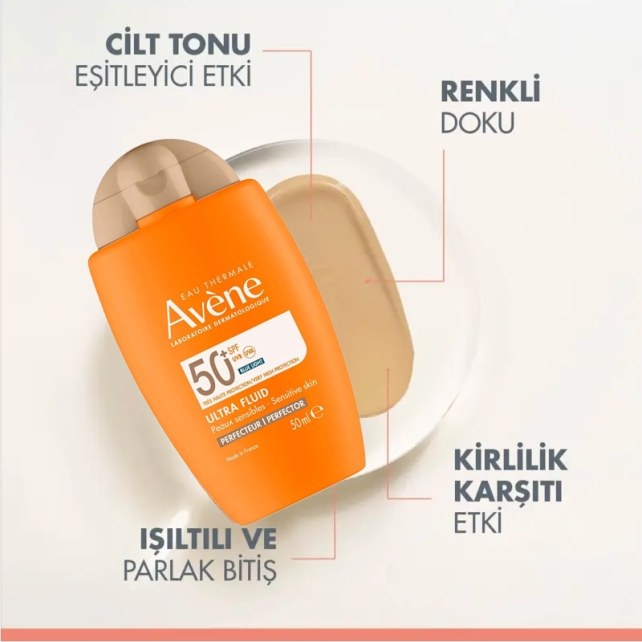 Avene Ultra Fluid Perfector SPF50+ Cilt Tonu Eşitleyici Renkli Güneş Kremi 50ml - 4