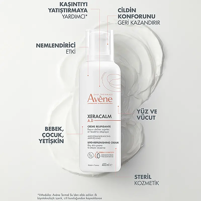 Avene XeraCalm A.D Lipid - Replenishing Cream - Atopi Eğilimli Ciltler İçin Nemlendirici 400ml - 3