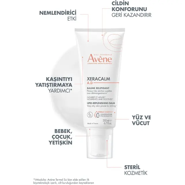 Avene XeraCalm A.D Lipid-Replenishing Balm - Atopi Eğilimli Ciltler İçin Nemledirici Balsam 200ml - 3