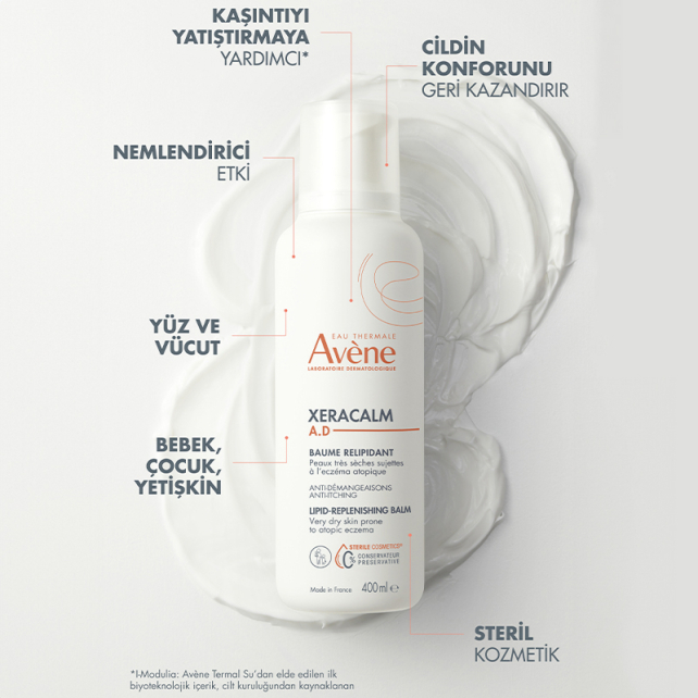 Avene XeraCalm A.D Lipid-Replenishing Balm - Atopi Eğilimli Ciltler İçin Nemledirici Balsam 400ml - 3