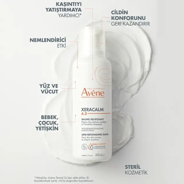 Avene XeraCalm A.D Lipid-Replenishing Balm - Atopi Eğilimli Ciltler İçin Nemledirici Balsam 400ml - 3