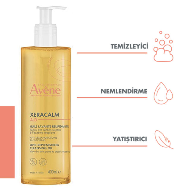 Avene XeraCalm A.D Lipid-Replenishing Cleansing Oil - Atopiye Eğilimli Ciltler İçin Temizleme Yağı 400ml - 2