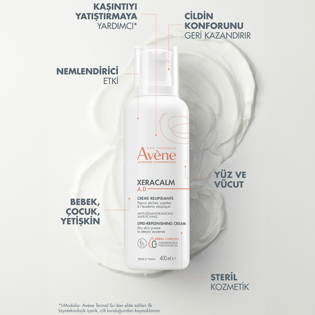 Avene XeraCalm A.D Lipid-Replenishing Cream - Atopi Eğilimli Ciltler İçin Nemlendirici 400ml - 3