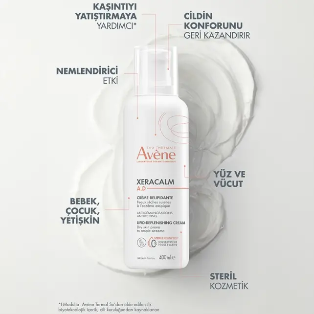 Avene XeraCalm A.D Lipid-Replenishing Cream - Atopi Eğilimli Ciltler İçin Nemlendirici 400ml - 3