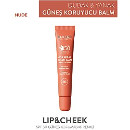 Babe Lip and Cheek Color Balm SPF 50 - Dudak ve Yanak Renklendirici Balsam Nude 20ml - 5
