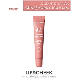 Babe Lip and Cheek Color Balm SPF 50 - Dudak ve Yanak Renklendirici Balsam Pink 20ml - 4