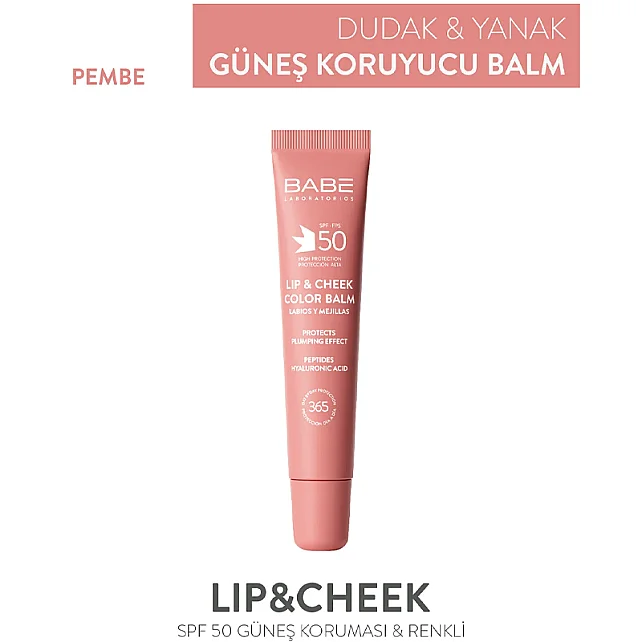 Babe Lip and Cheek Color Balm SPF 50 - Dudak ve Yanak Renklendirici Balsam Pink 20ml - 4