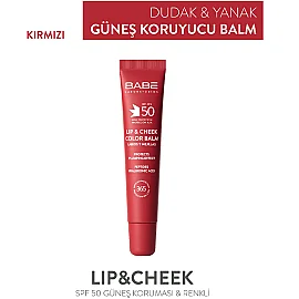 Babe Lip and Cheek Color Balm SPF 50 - Dudak ve Yanak Renklendirici Balsam Red 20ml - 5