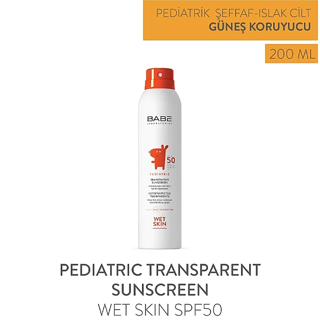 Babe Pediatrik Sunscreen Transparent Wet Skin SPF 50 Transparan Güneş Koruyucu Sprey 200ml - 2