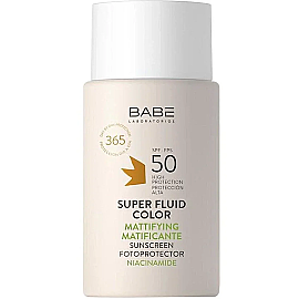 Babe Sunscreen Super Fluid Color Mattifying SPF 50 - Matlaştırıcı Renkli Güneş Kremi 50ml - Babe