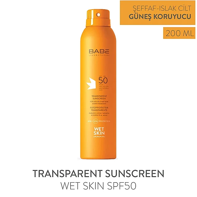 Babe Transparent Sunscreen Wet Skin SPF 50 Transparan Güneş Koruyucu Sprey 200ml - 2