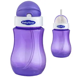 Baby Time Renkli Pipetli Bardak - Mor - 2