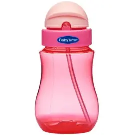Baby Time Renkli Pipetli Bardak - Pembe - Babytime