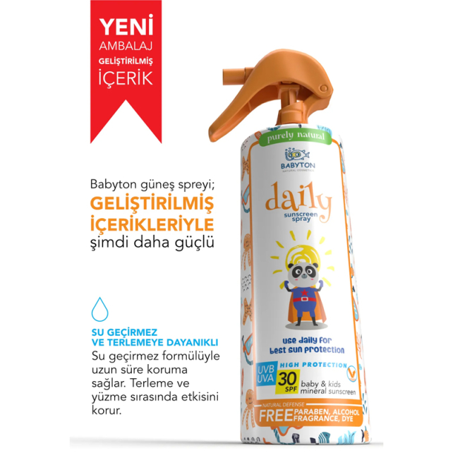 Babyton Mineral Sunscreen Daily Sun Spray SPF30 - Bebek ve Çocuk Güneş Spreyi 200ml - 2