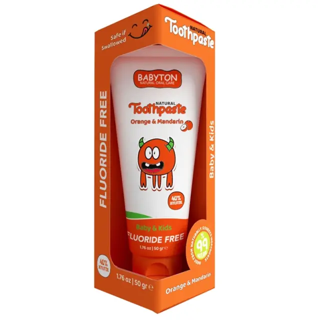 Babyton Natural Organic Toothpaste Orange Mandarin - Bebek ve Çocuk Doğal Diş Macunu 50g - 2
