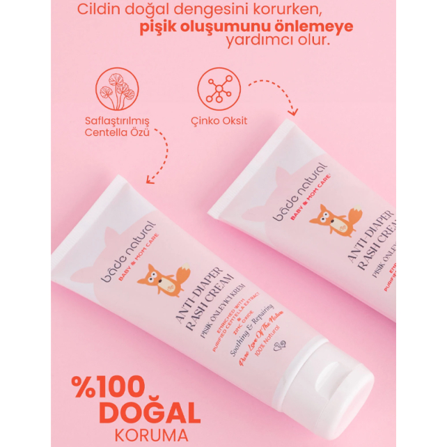 Bade Natural Baby Mom Care Anti Diaper Rash Cream - Pişik Önleyici Krem 75ml - 3