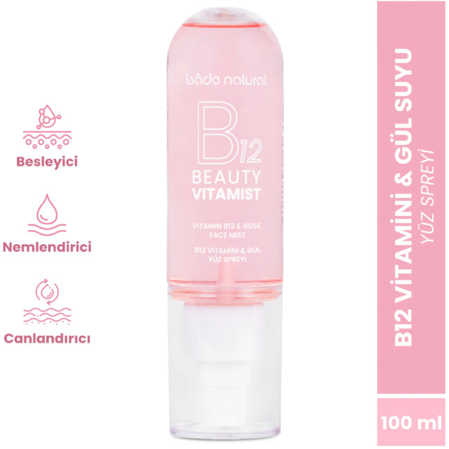 Bade Natural Beauty Vitamist B12 Vitamini & Gül Yüz Spreyi 100ml - 2