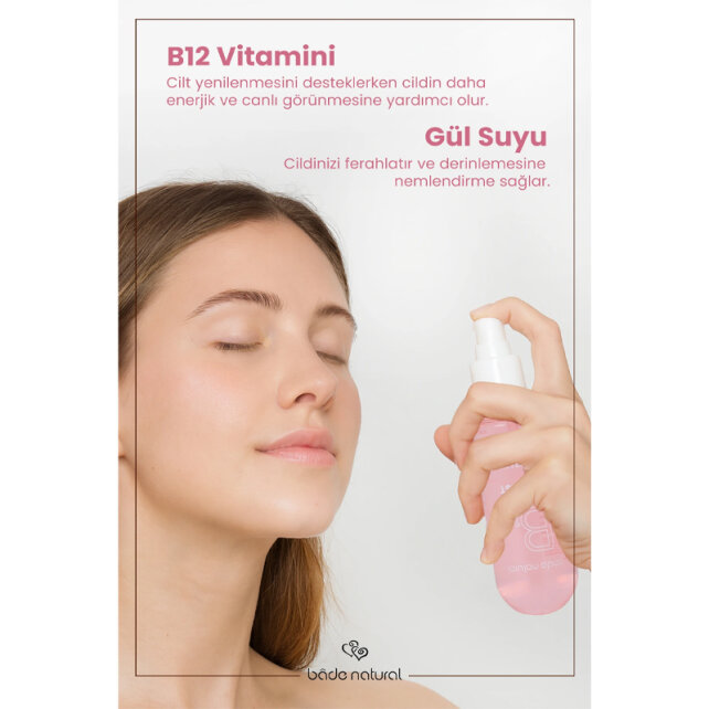 Bade Natural Beauty Vitamist B12 Vitamini & Gül Yüz Spreyi 100ml - 3
