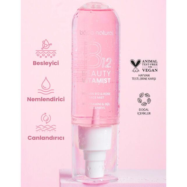 Bade Natural Beauty Vitamist B12 Vitamini & Gül Yüz Spreyi 100ml - 6