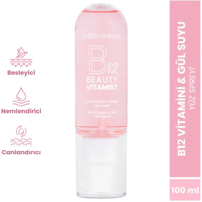 Bade Natural Beauty Vitamist B12 Vitamini & Gül Yüz Spreyi 100ml - 2