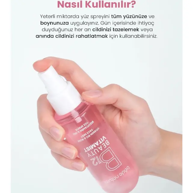 Bade Natural Beauty Vitamist B12 Vitamini & Gül Yüz Spreyi 100ml - 4