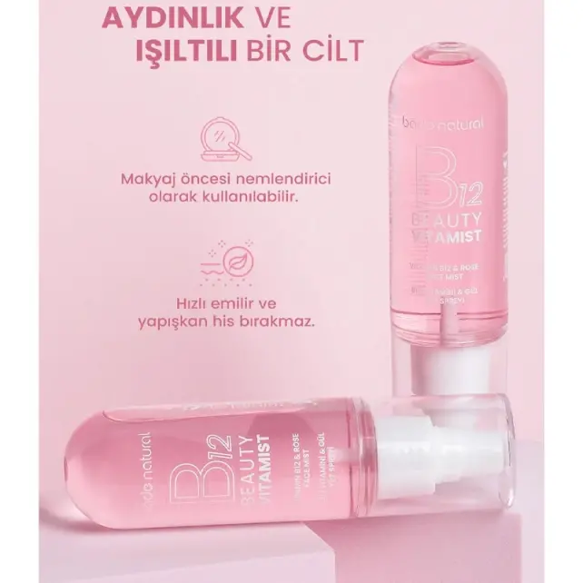 Bade Natural Beauty Vitamist B12 Vitamini & Gül Yüz Spreyi 100ml - 5