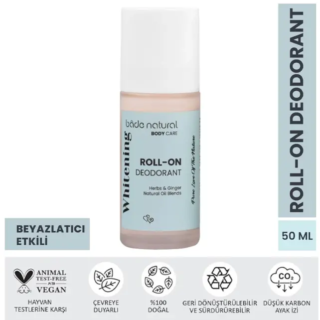 Bade Natural Beyazlatıcı Etkili Roll On Deodorant 50ml - 2